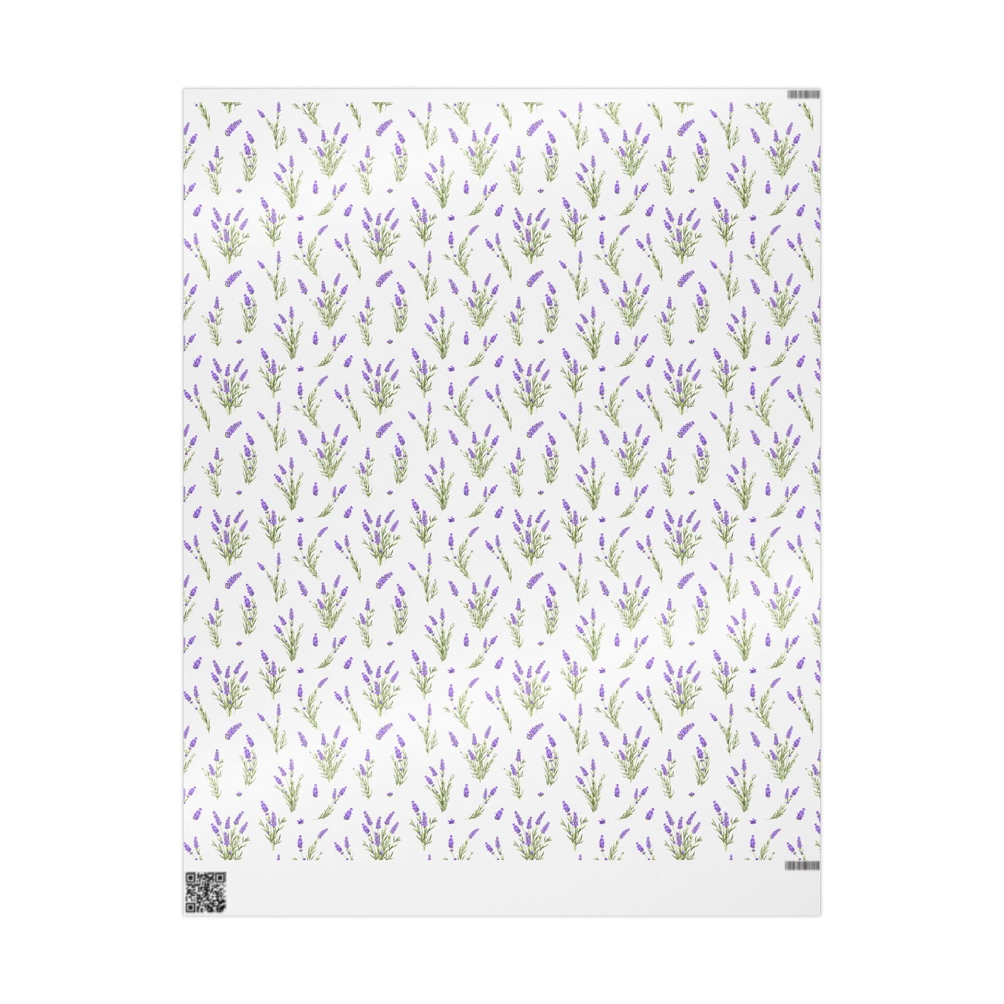 Lavender sprigs wrapping paper pattern shown in the 30 x 36 inch glossy format