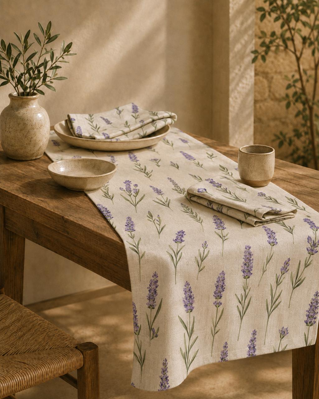 Botanical pattern table linens