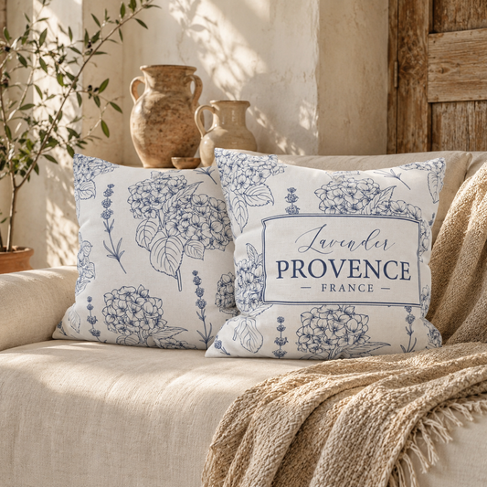 Lavender Provence Pillow Cover | Blue Botanical Decor