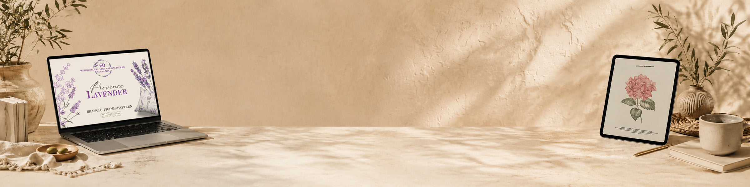 Botanical clipart collection preview banner