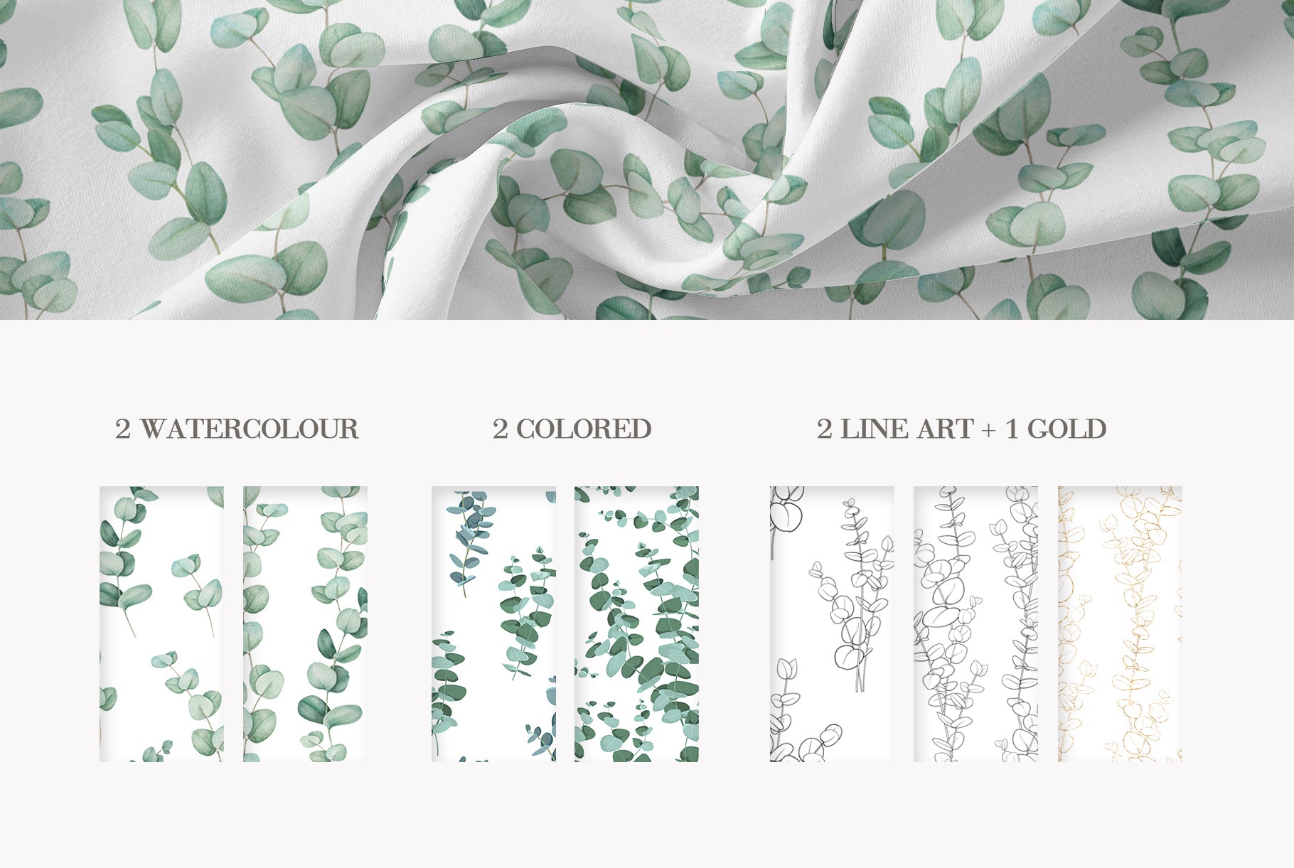 Gold foil eucalyptus branches and wreaths clipart preview