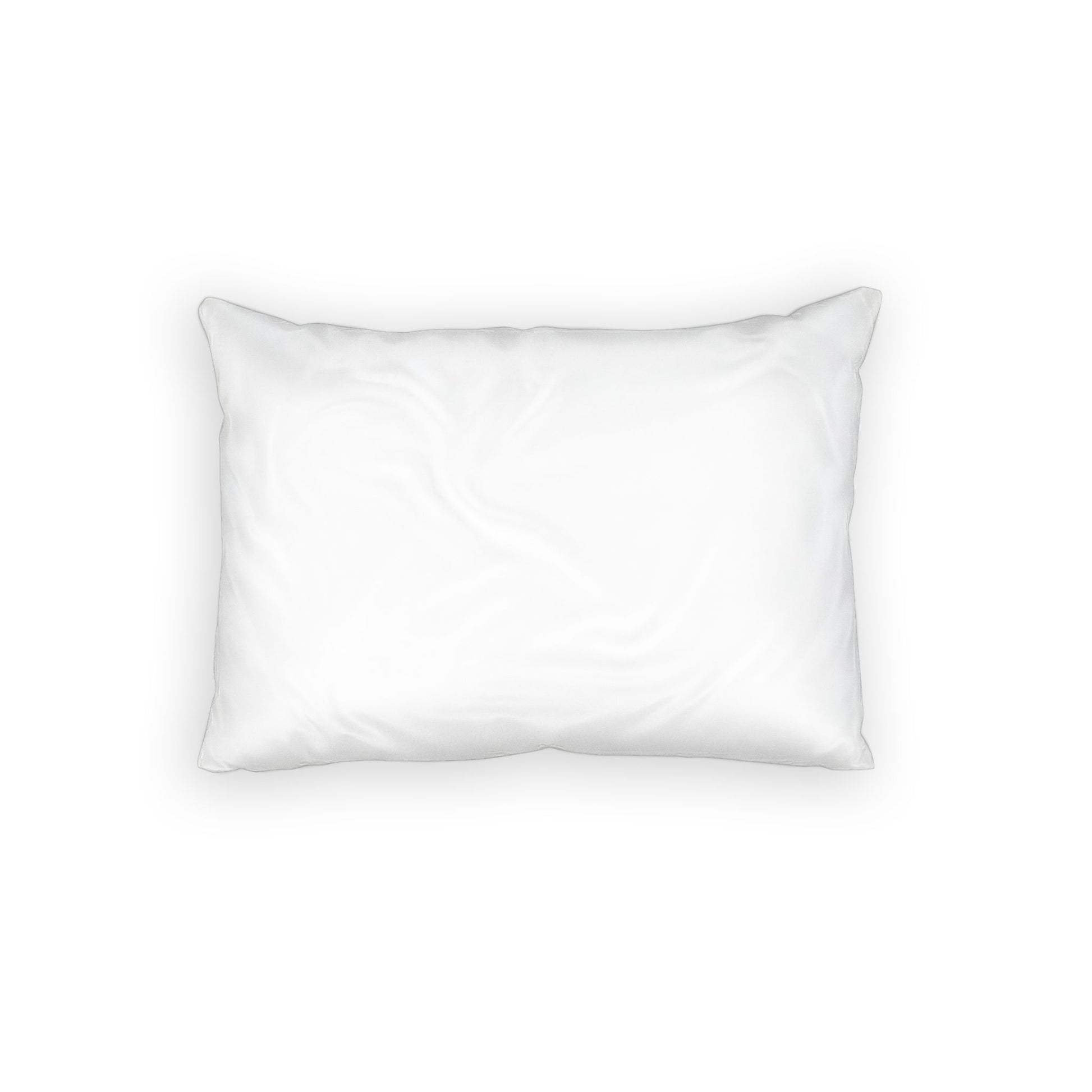 Back view of the pillow sham showing the plain white reverse side of the cotton decorative case