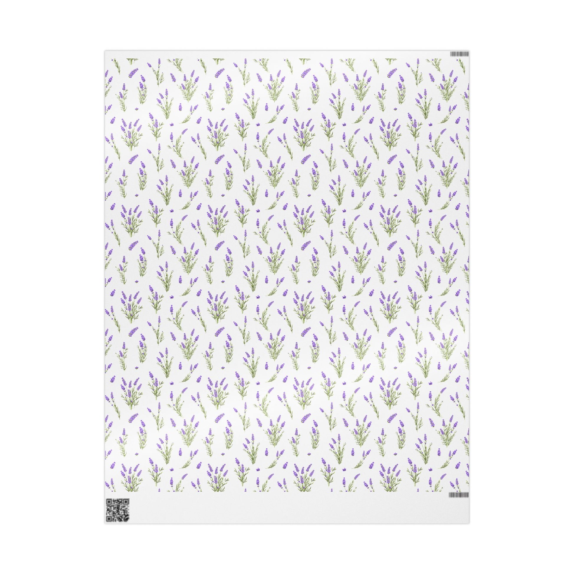 Lavender sprigs wrapping paper pattern shown in the 30 x 36 inch glossy format