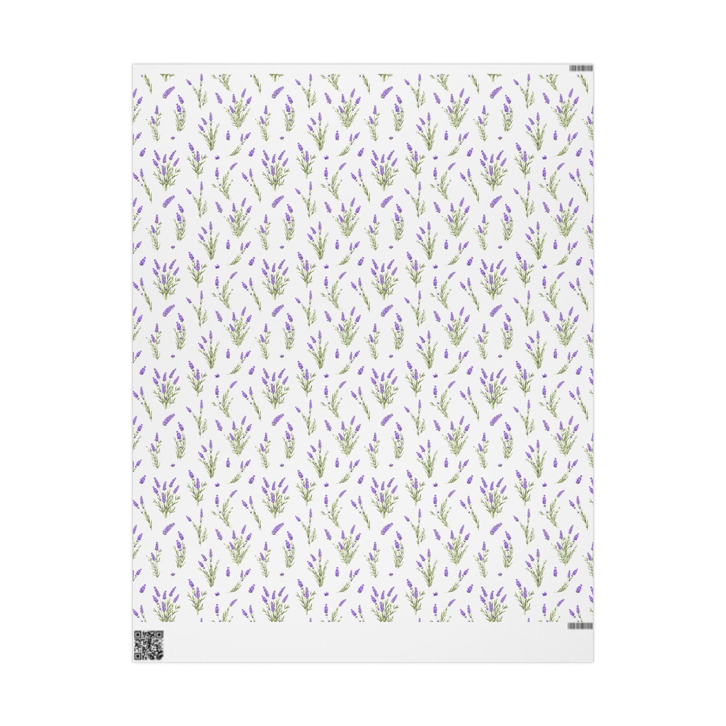 Lavender sprigs wrapping paper pattern shown in the 30 x 36 inch matte format